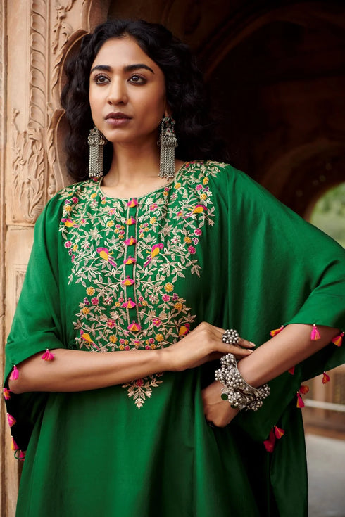 Embroidered Kaftan with A Sharara
